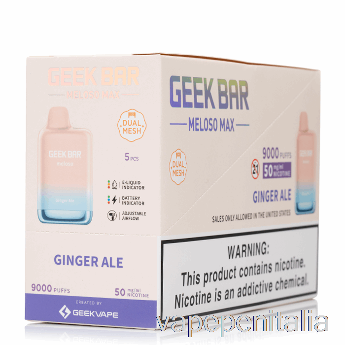 Scatola Vape Mod [confezione Da 5] Geek Bar Meloso Max 9000 Usa E Getta